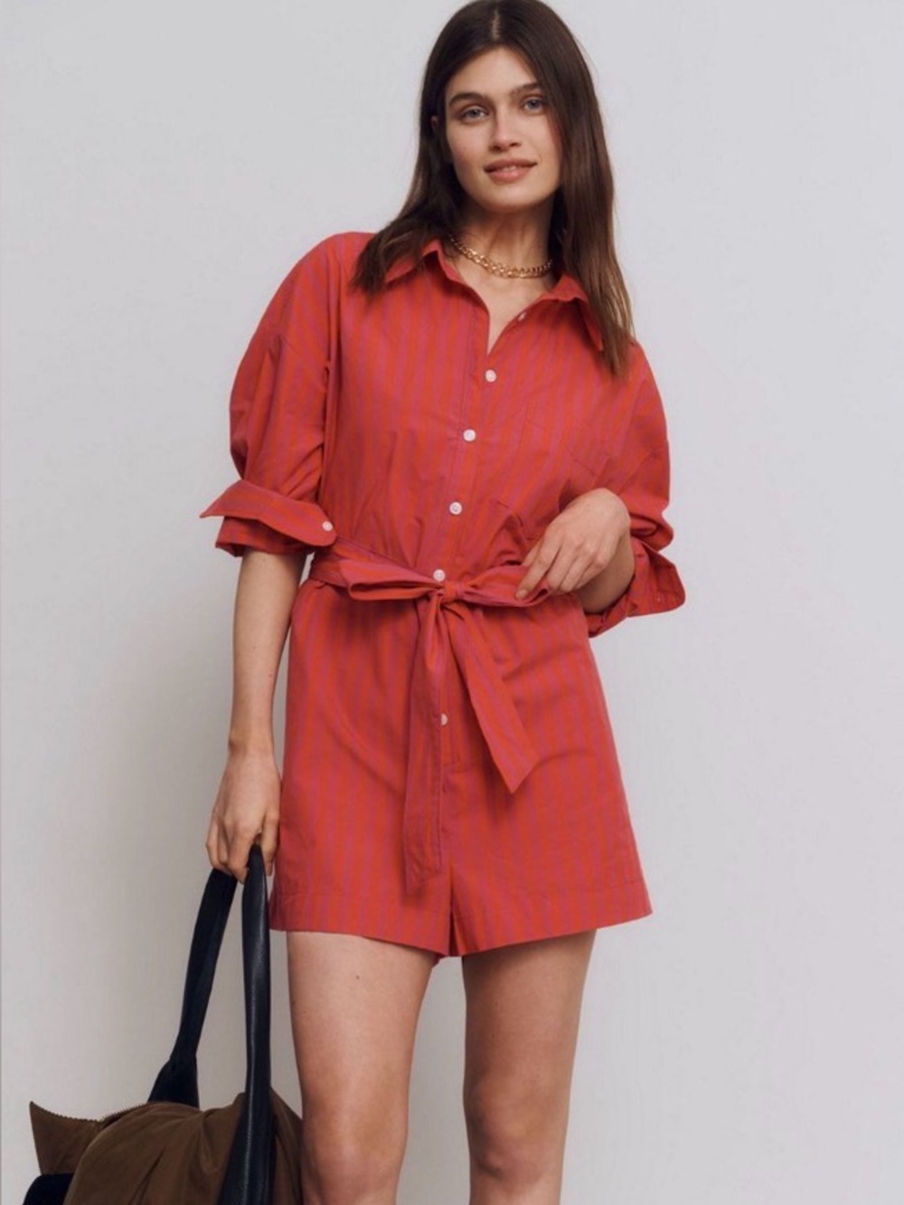 Anthropologie Stripe Romper Sz L